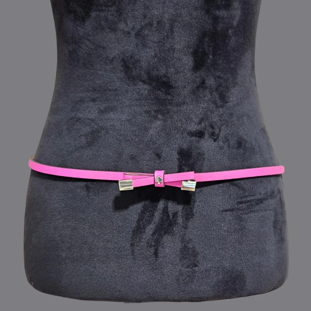 Kate Spade New York Belt Vivid Snapdragon Shoestring Bow Leather Vacation Summer